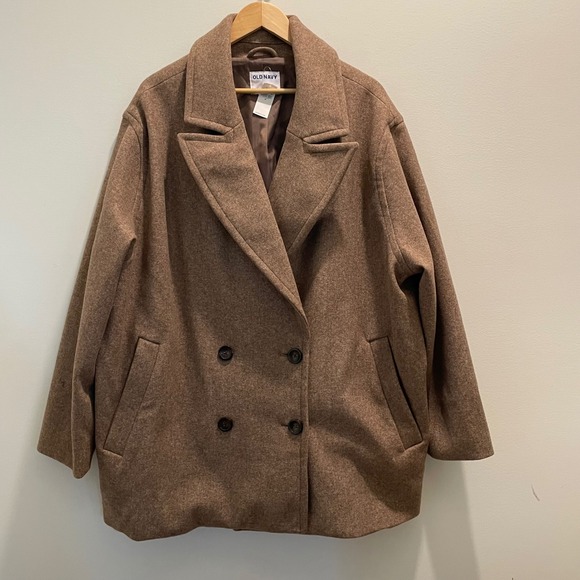 Old Navy Jackets & Blazers - Old Navy Womens 3X Brown Peacoat Oversized Jacket NWT 564682